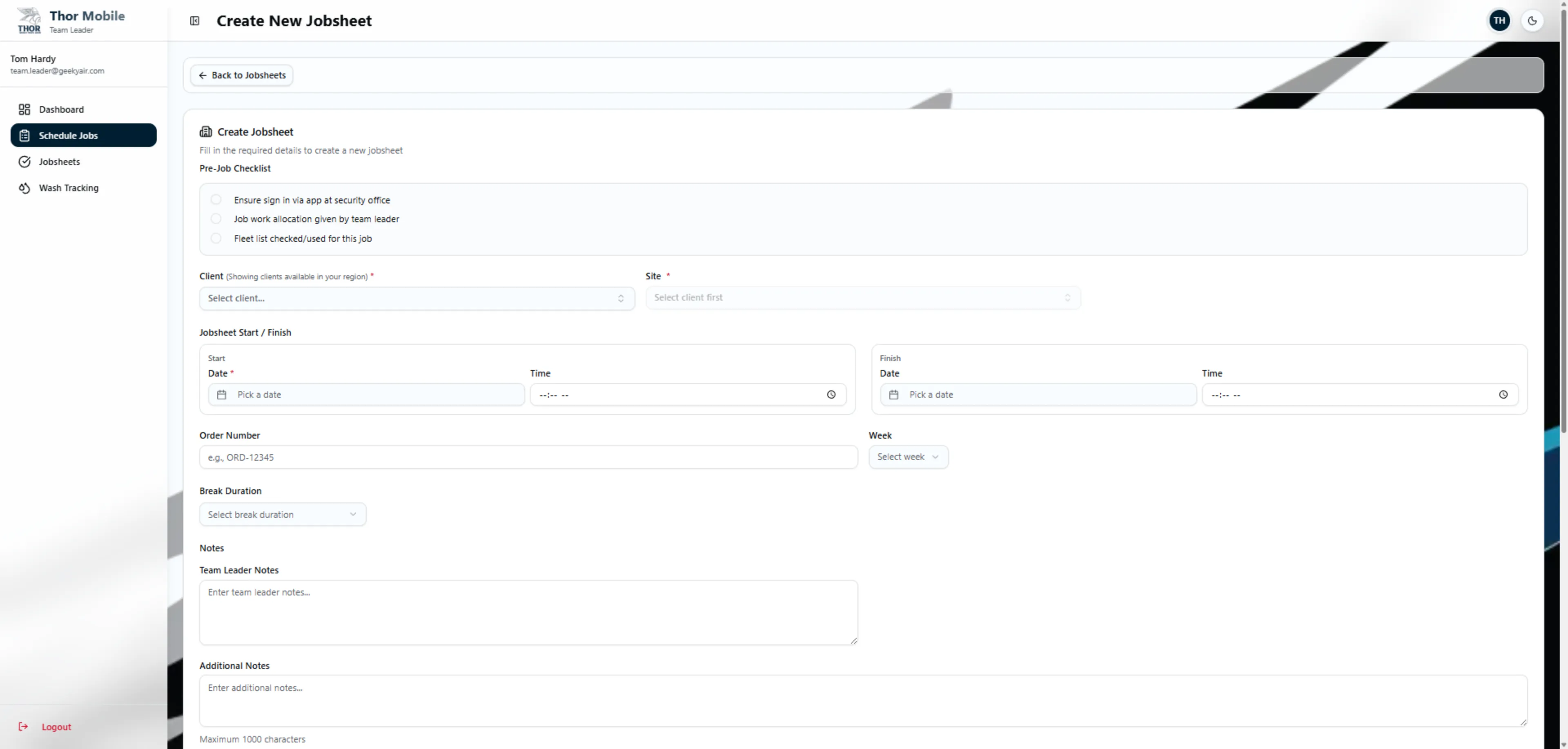 Create Jobsheet