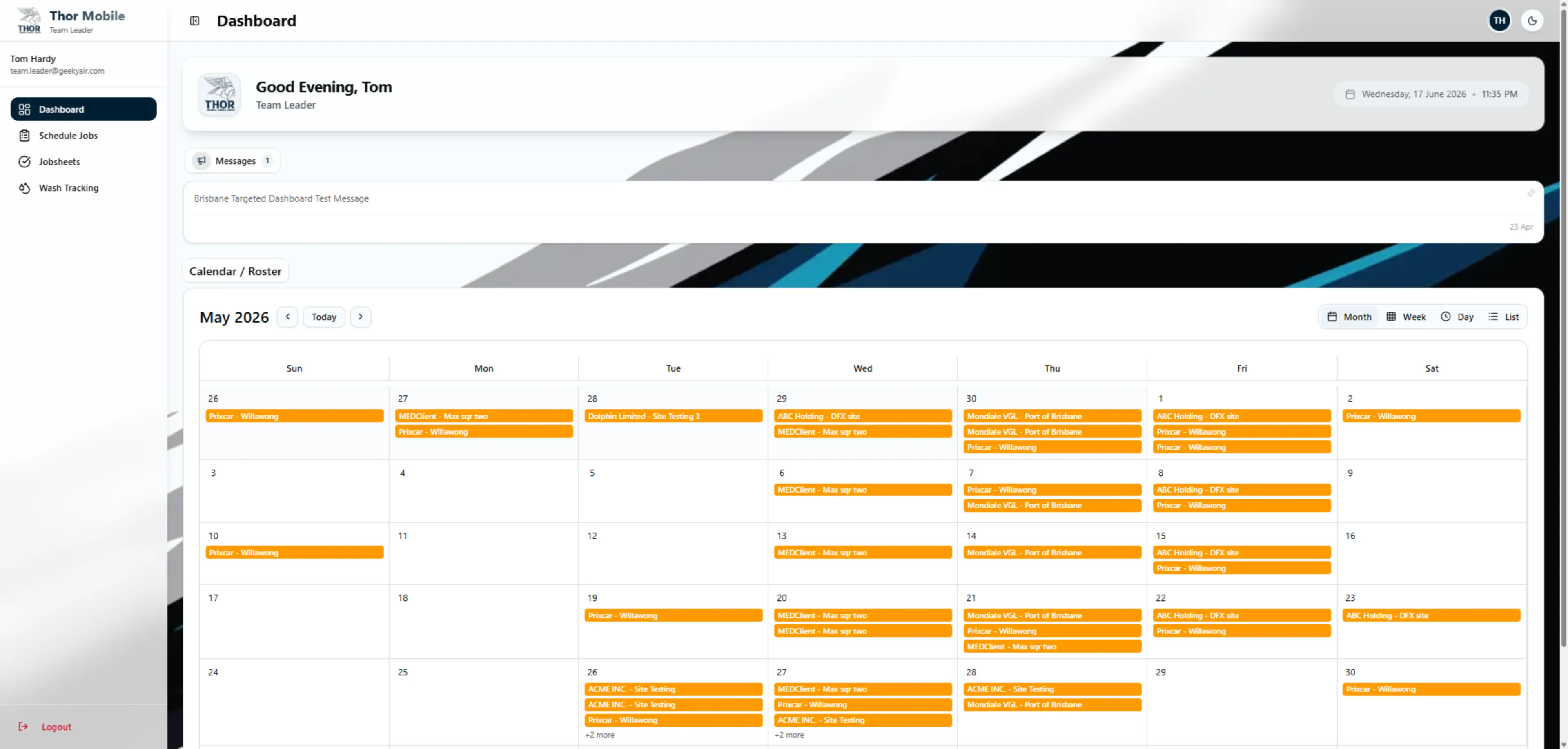 Team Leader Dashboard dashboard