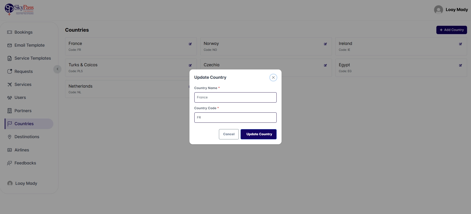 Country Settings Management