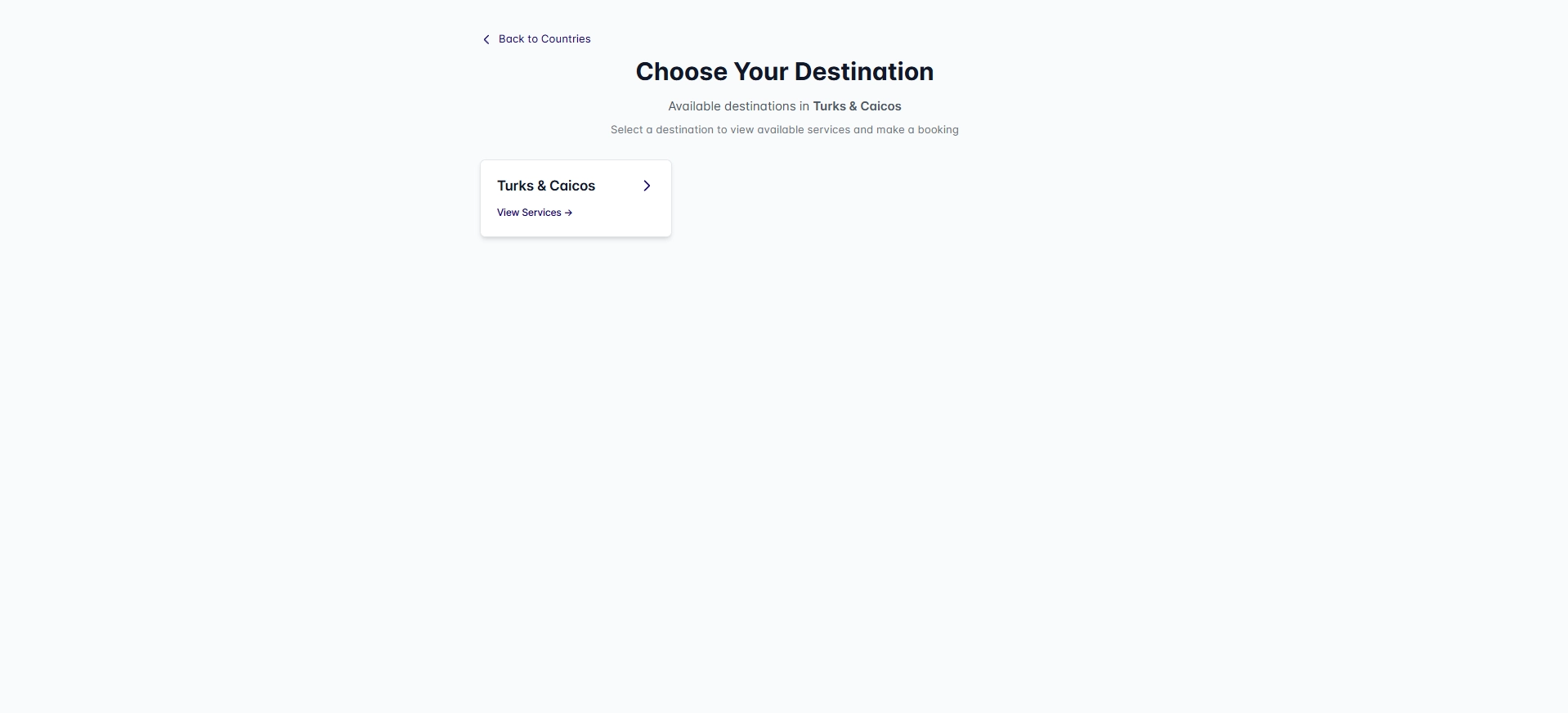 Step 2: Destination & Airport Selection