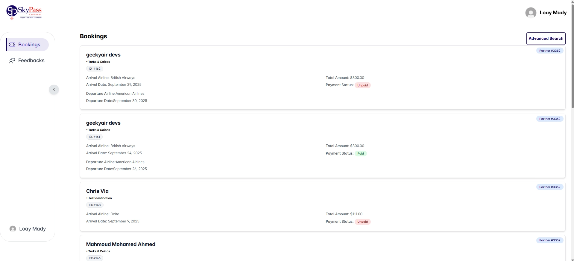 Partner Agent Dashboard