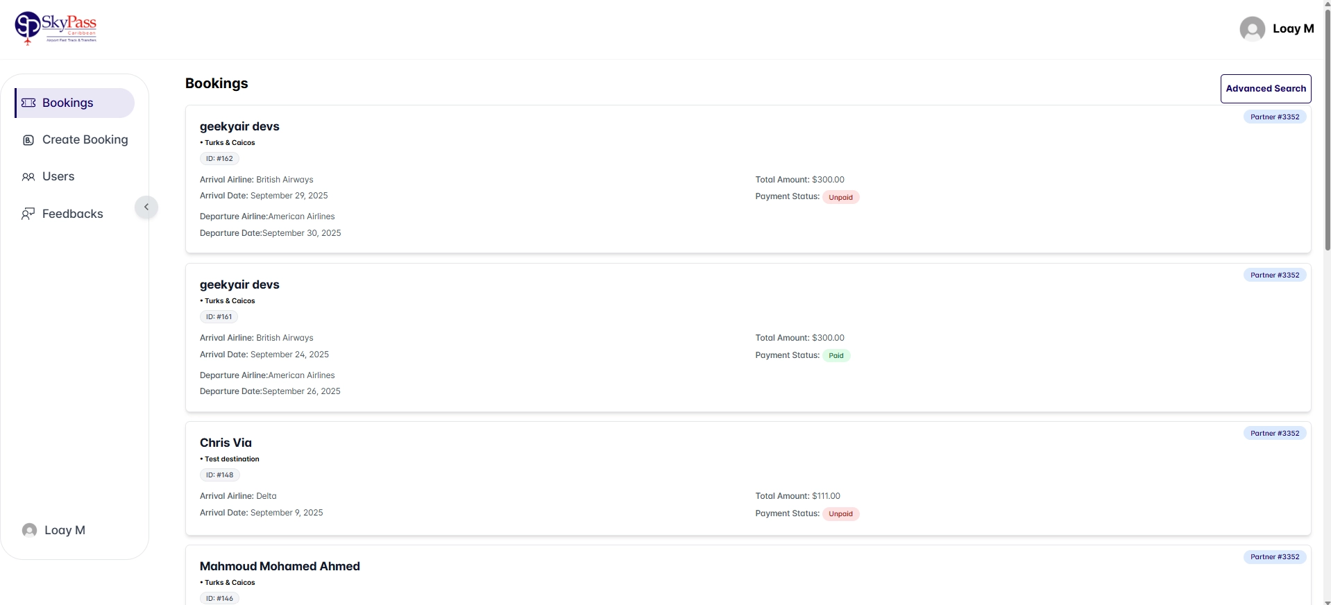 Partner Owner Dashboard